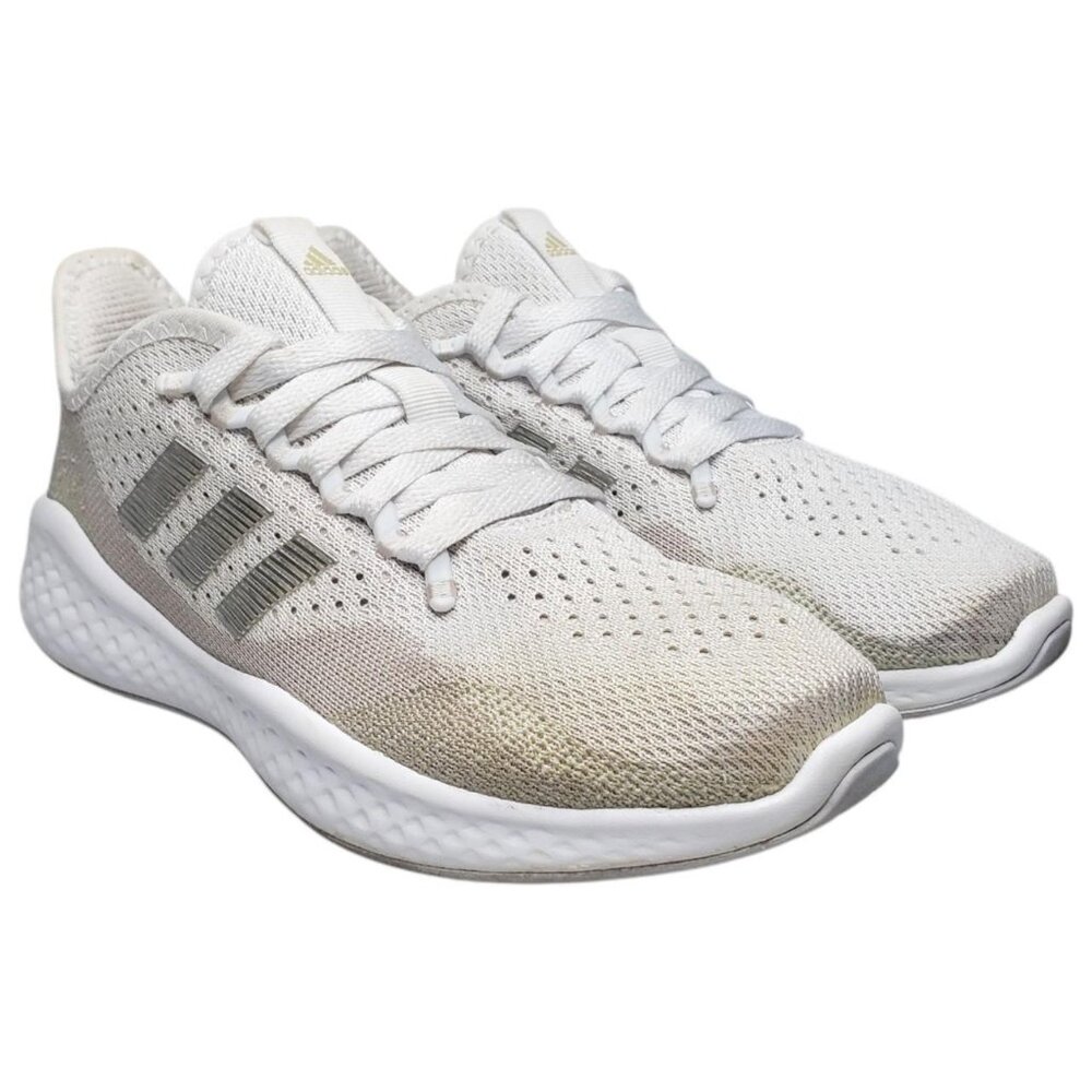 Adidas Cloudfoam Pure Boost White Running Shoes Women Size 6 Athleisure Athletic